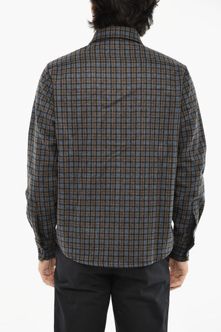 Overshirt in Misto Lana a Quadri Plaid