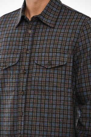 Overshirt in Misto Lana a Quadri Plaid