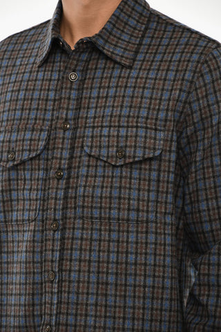 Overshirt in Misto Lana a Quadri Plaid