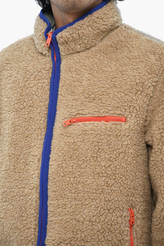 Fleeced Reversible Jacket with Contrasting Details