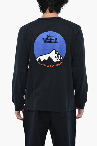 Langarm Rundhals-T-Shirt mit Tasche