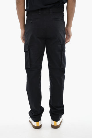 Cotton Cargo Pants with Logo Button