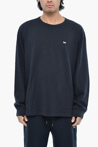 Long Sleeve Crew-neck T-shirt with Embroidery Monogram