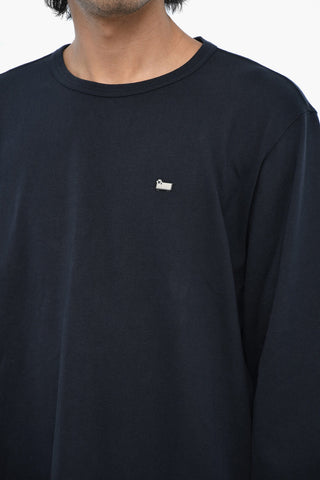 Long Sleeve Crew-neck T-shirt with Embroidery Monogram