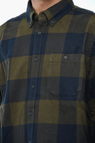 Buffalo Check Button Down Shirt with Breast Pocket