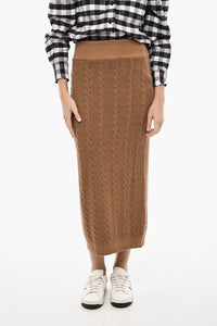Braided Midi Skirt with Elastic Waist