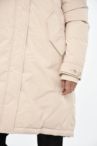 Solid-Color Puffer KEYSTONE with Fur on Hood