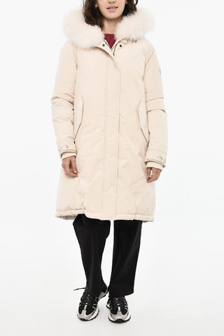 Solid-Color Puffer KEYSTONE with Fur on Hood