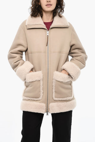 Ledermantel HARMONY mit Sherpa-Details