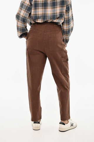 Cotton Twill Double-Pleat Cargo Trousers