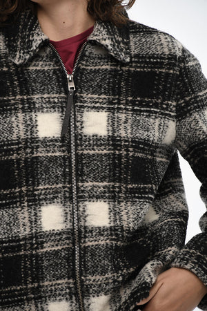 Overshirt GENTRY in Misto Lana a Quadri con Zip