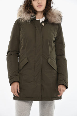 Solid Color LUXURY Down Jacket with Contrasting Buttons