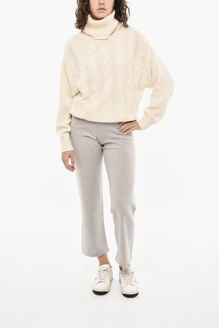 Maglia a Collo Alto In Cashmere a Motivo Aran