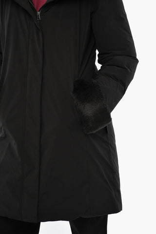 Einfarbige Daunenjacke LUXURY mit verdeckter Knopfleiste
