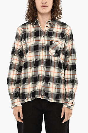 Bluse im Plaid-Karo mit Tasche