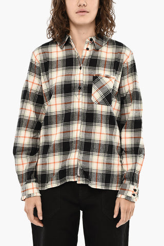 Bluse im Plaid-Karo mit Tasche
