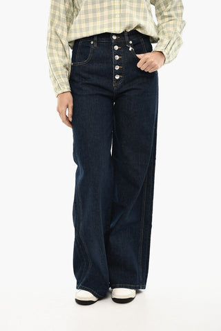 Wide-Leg Jeans with Exposed Seams 30cm