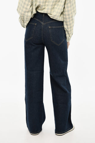 Wide-Leg Jeans with Exposed Seams 30cm