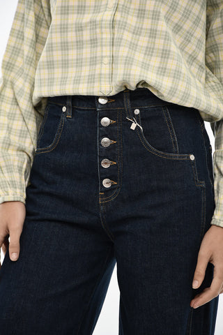 Wide-Leg Jeans with Exposed Seams 30cm