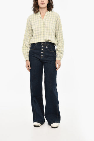 Wide-Leg Jeans with Exposed Seams 30cm