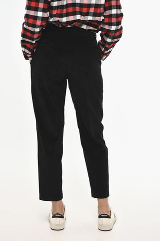 Ribbed Velour One-Pleat Trousers