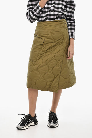 Midi Skirt SILKY Wrap Quilted and Padded