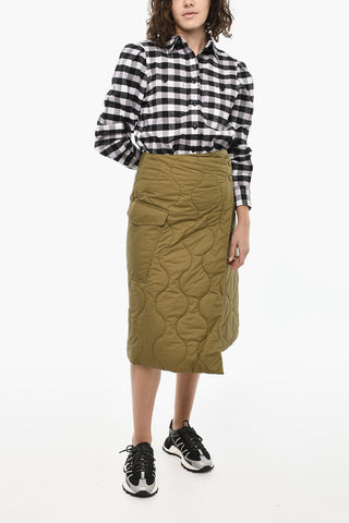 Midi Skirt SILKY Wrap Quilted and Padded