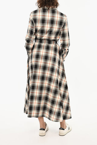 Check Maxi Shirt Dress with Belt