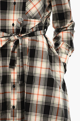 Check Maxi Shirt Dress with Belt