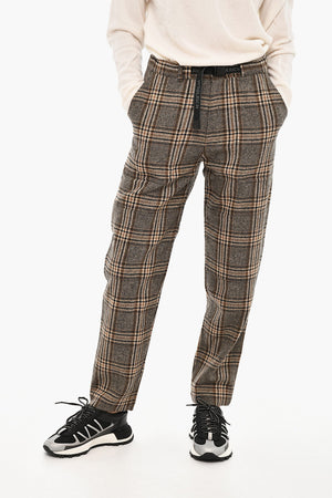 Pantaloni  BAKERin Misto Lana a Quadri con Elastico in Vita