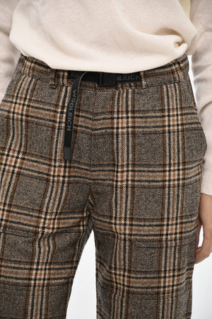 Pantaloni  BAKERin Misto Lana a Quadri con Elastico in Vita