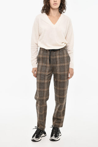 Pantaloni  BAKERin Misto Lana a Quadri con Elastico in Vita