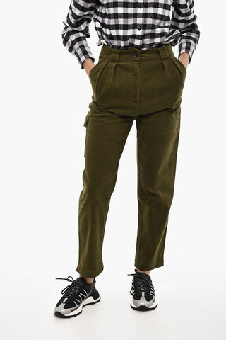Double-Pleat Cotton Twill Cargo Trousers