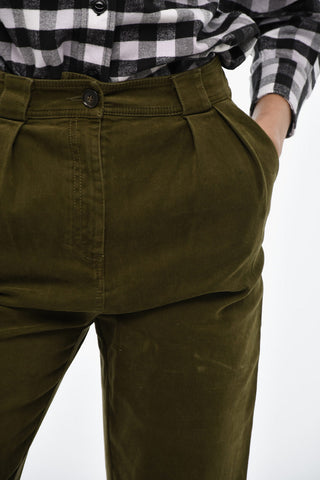 Double-Pleat Cotton Twill Cargo Trousers