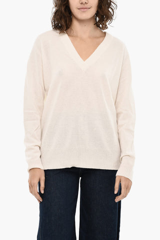 Maglia in Lana e Cashmere con Scollo a V