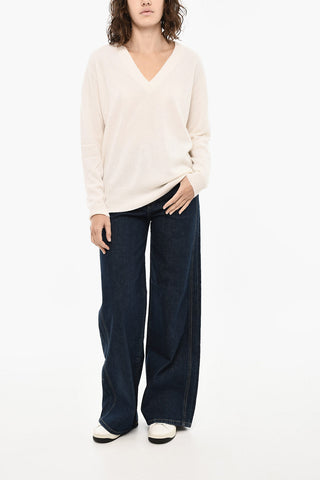 Maglia in Lana e Cashmere con Scollo a V