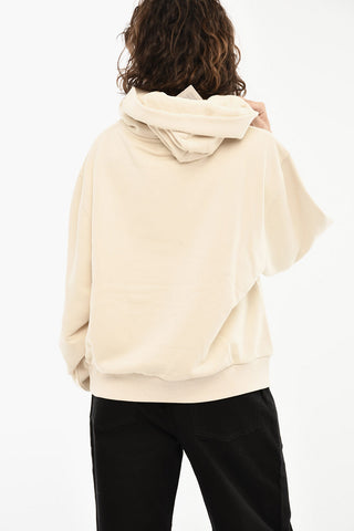 Brushed Cotton Hooded Sweatshirt with Raised Logo