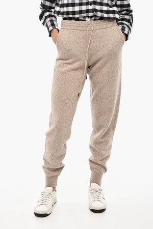 Virgin Wool Joggers with Ribbed Details