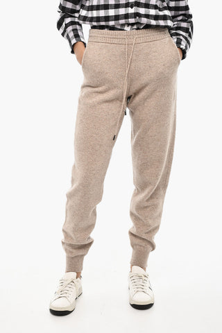 Virgin Wool Joggers with Ribbed Details