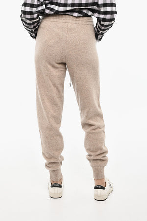 Virgin Wool Joggers with Ribbed Details