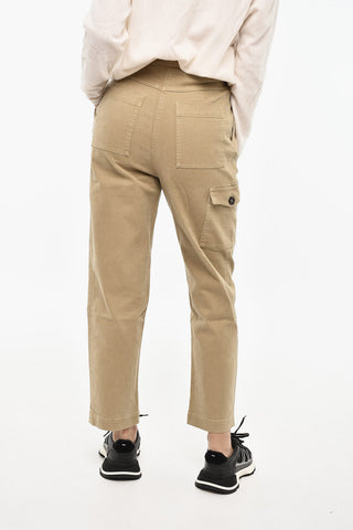 Pantaloni a Doppia Pince in Twill di Cotone