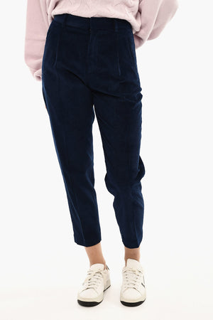 Hose Mit Einer Bundfalte Aus Geripptem Velours