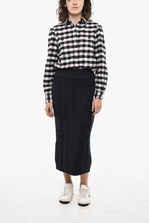 Braided Midi Skirt with Elastic Waist