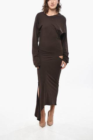 Cotton Jersey Tee Dress with Cut-outs