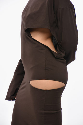 Cotton Jersey Tee Dress with Cut-outs