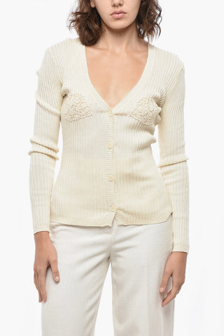 Cotton Cardigan with Crochet Detail