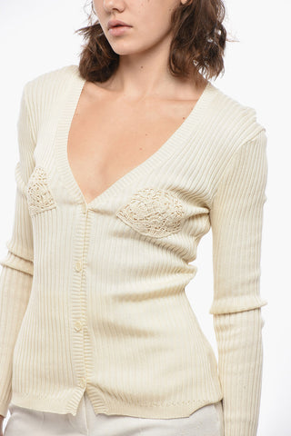 Cotton Cardigan with Crochet Detail
