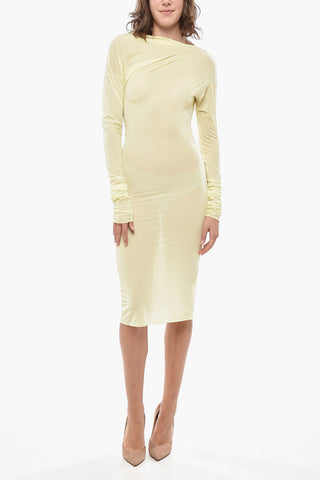 Long Fitted Solid-Color Dress