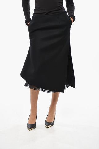 Wool A-Line Skirt with Chiffon Petticoat