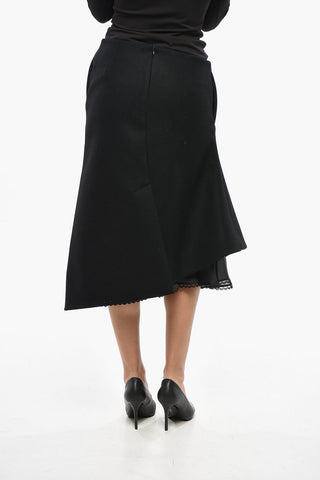 Wool A-Line Skirt with Chiffon Petticoat